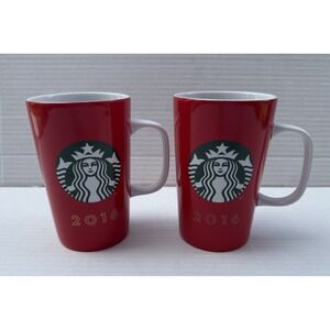 STARBUCKS COFFEE - 2016 - 12 oz Ceramic Mug Cup - Lot of 2